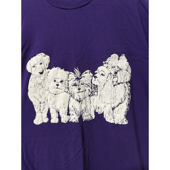 Jerzees Vintage Single Stitch Oversized Night Gown Shirt Dogs Royal Purple OSFA. - Picture 4 of 7